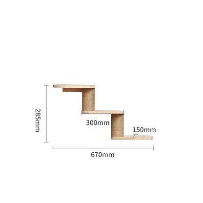 Pet Cat Climbing Frame Wall Type Solid Wood Wall Hanging Platform Ladder Pets Accessories - Xmaker