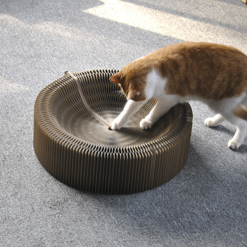 Corrugated Scratching Board Organ Nest Foldable Large Cat Toy Claw Sharpener Pet Supplies - Xmaker