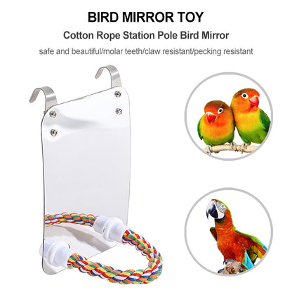 Parrot Toy Acrylic Bird With Mirror - Xmaker