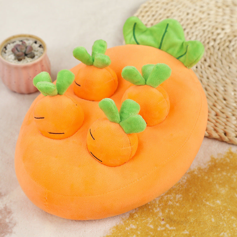 Carrot Pulling Doll Simulation Vegetable Field Plush Toy Pet Dog Cat Sniffing Toy Pet Products - Xmaker