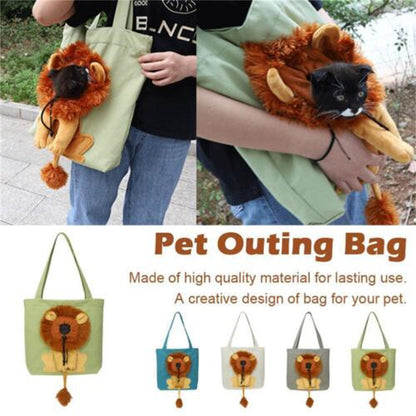 Soft Pet Carriers Lion Design Portable Breathable Bag Cat Dog Carrier Bags Outgoing Travel Pets Handbag With Safety Zippers - Xmaker