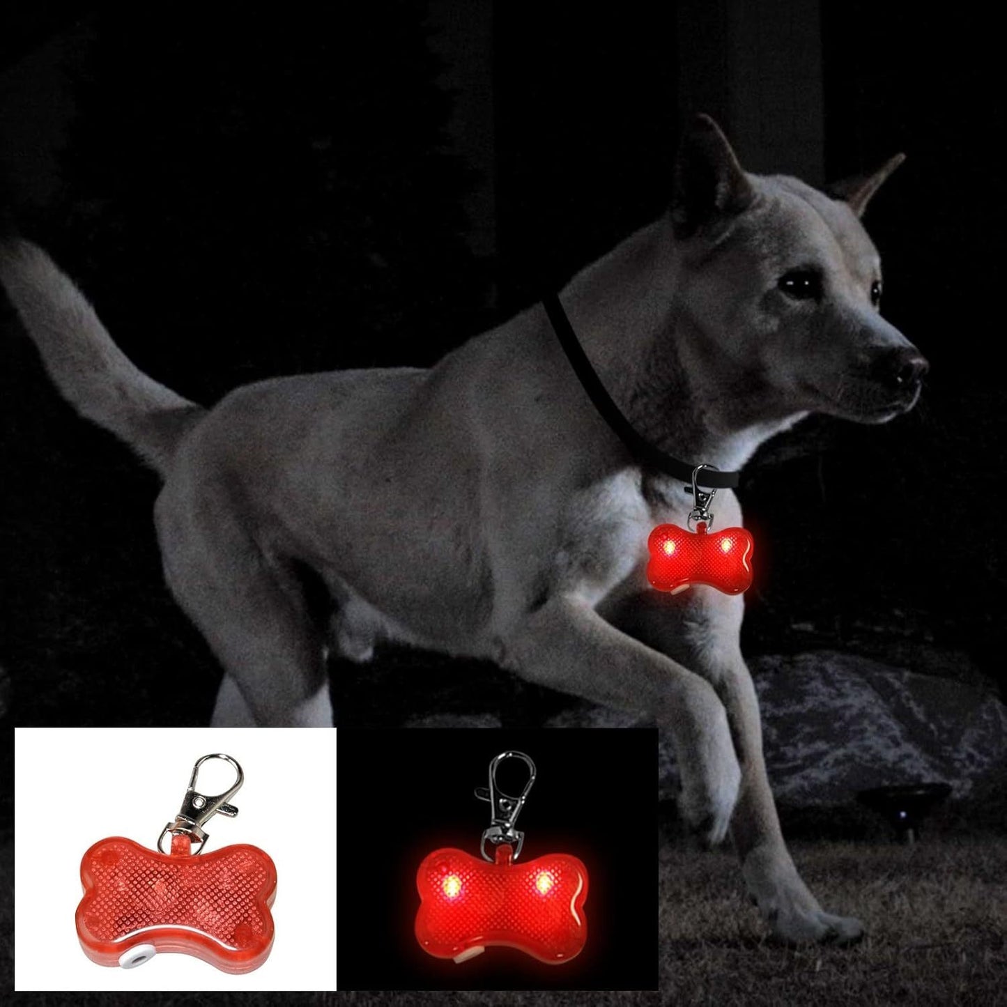 Pet Supplies For Cats Food Pet Glowing Pendant Pet Cat Luminous Anti Lost Pendant Pet LED Bone Luminous Pendant Collar For Cats Dogs - Xmaker