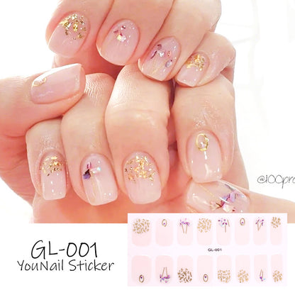 Bronzing Cat's Eye Letters Color Nail Polish Film Nail Stickers Full Stickers - Xmaker