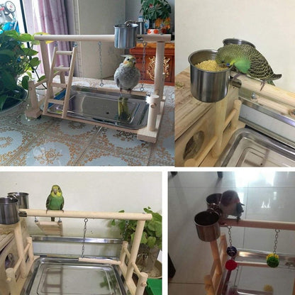 Wooden Small Cockatiel Floor Parrot Standing Stand - Xmaker