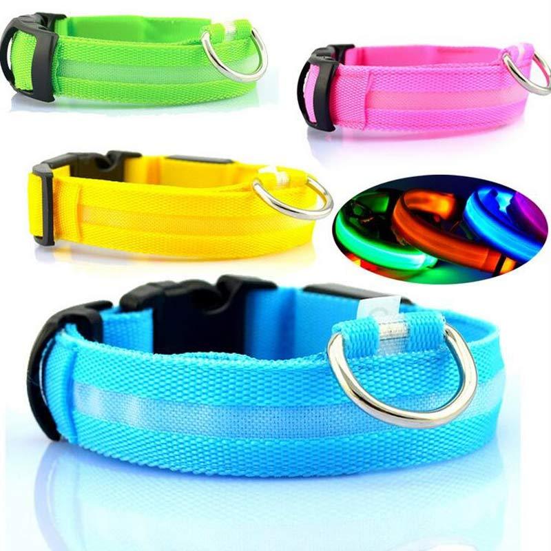 Nylon LED Pet Dog Luminous Collar Night Safety Flashing Glow in Dark Dog Cat Leash Adjustable Pet Supplies - Xmaker