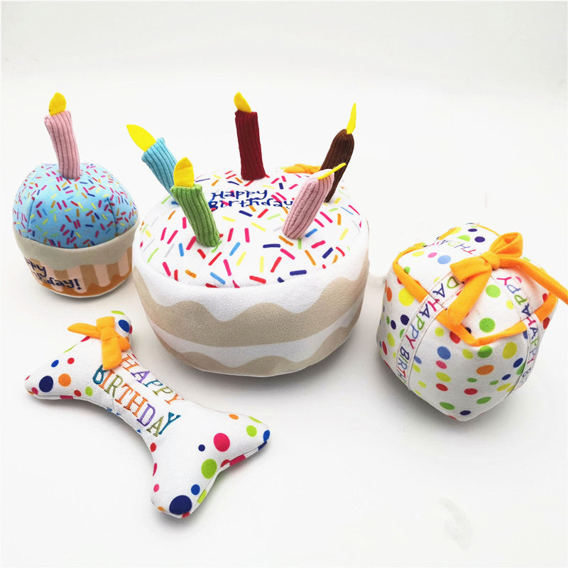 Cute Dog Birthday Cake Plush Toy - Xmaker