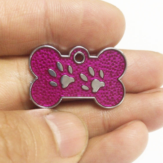 Zinc Alloy Metal Pet Tag Zinc Alloy Identity Brand Glitter Footprint Engraving Dog Tag - Xmaker