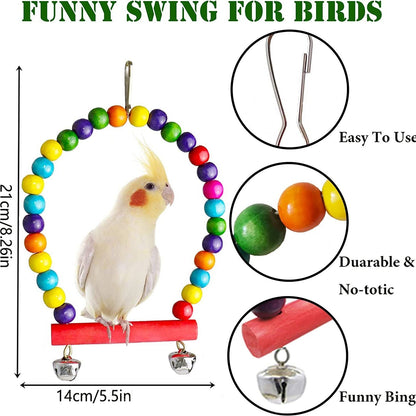 7PCs Parrot Toys Bird Cage Accessories - Xmaker