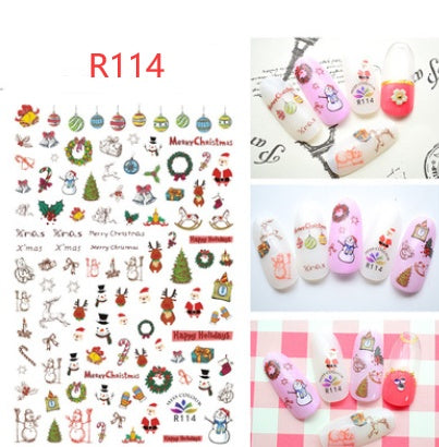 Christmas nail decals ornaments nail stickers - Xmaker