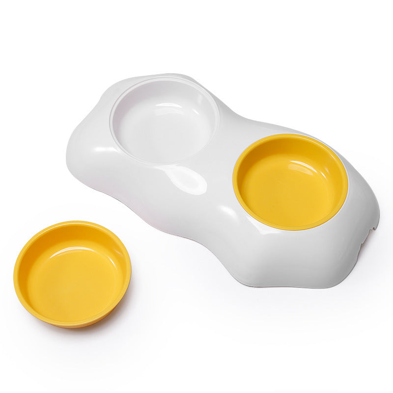 Egg-shaped Pet Bowl Drinking Water Single Bowl Double Bowl Dog Bowls Cute Pet Feeding Bowl Egg Yolk Shaped Food And Water Elevated Bowl Feeder - Xmaker