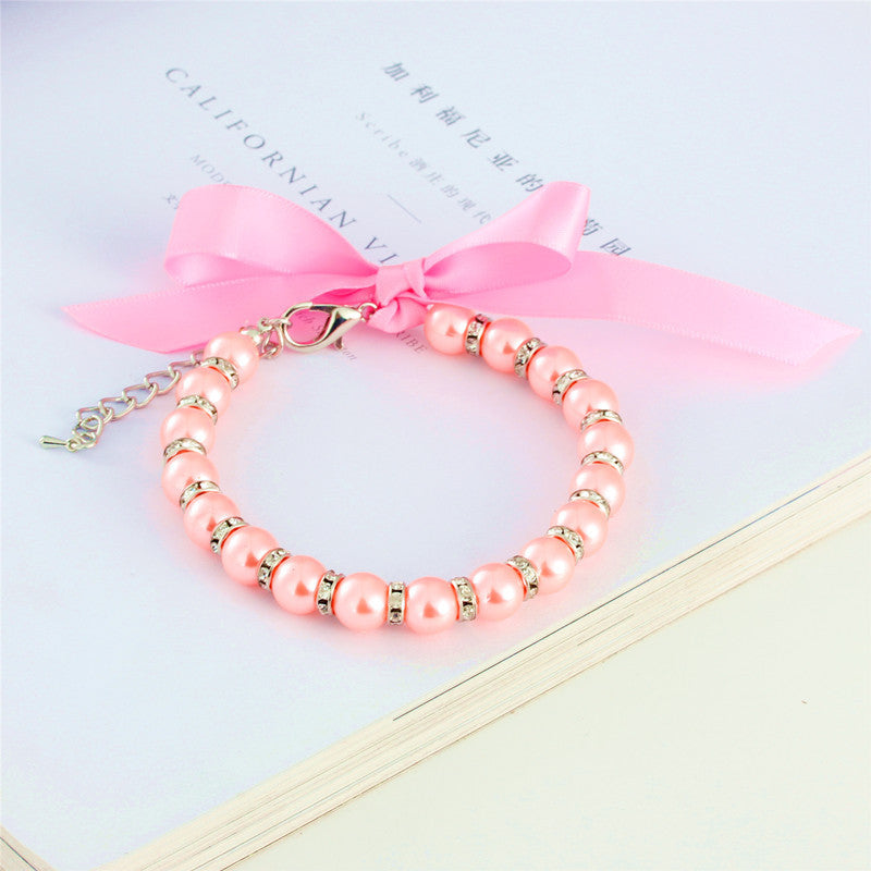 Striped Pearl Necklace Pet Collar - Xmaker