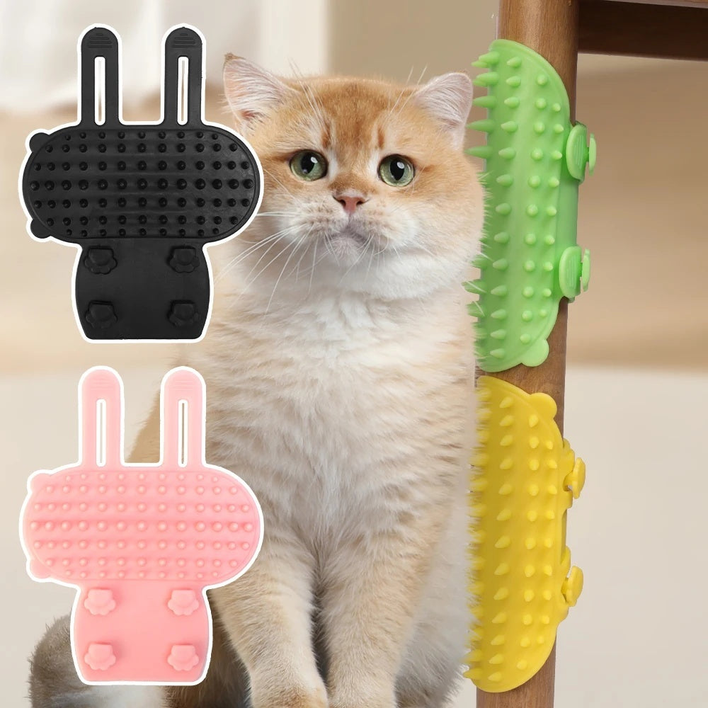 Pets Cat Hair Removal Massage Comb Cats Scratching Rubbing Brush Kitten Grooming Self Cleaning Wall Corner Cat Scratcher Combs Pet Products - Xmaker