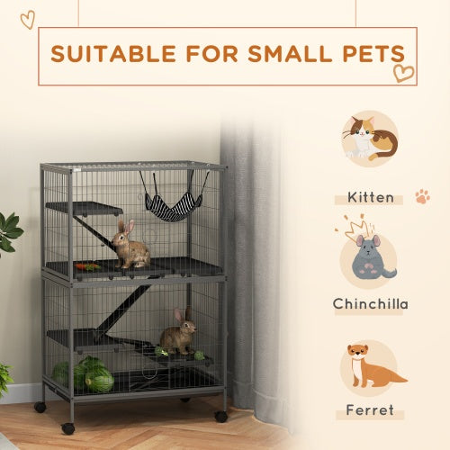 5 Tiers Of Small Animal Cages, Ferret  Large Chinchilla With Hammock Fittings And Heavy Duty Wires - Xmaker