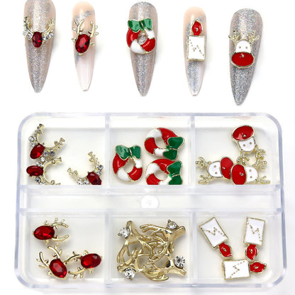 Nail Ornament Alloy Christmas Nail Crystal