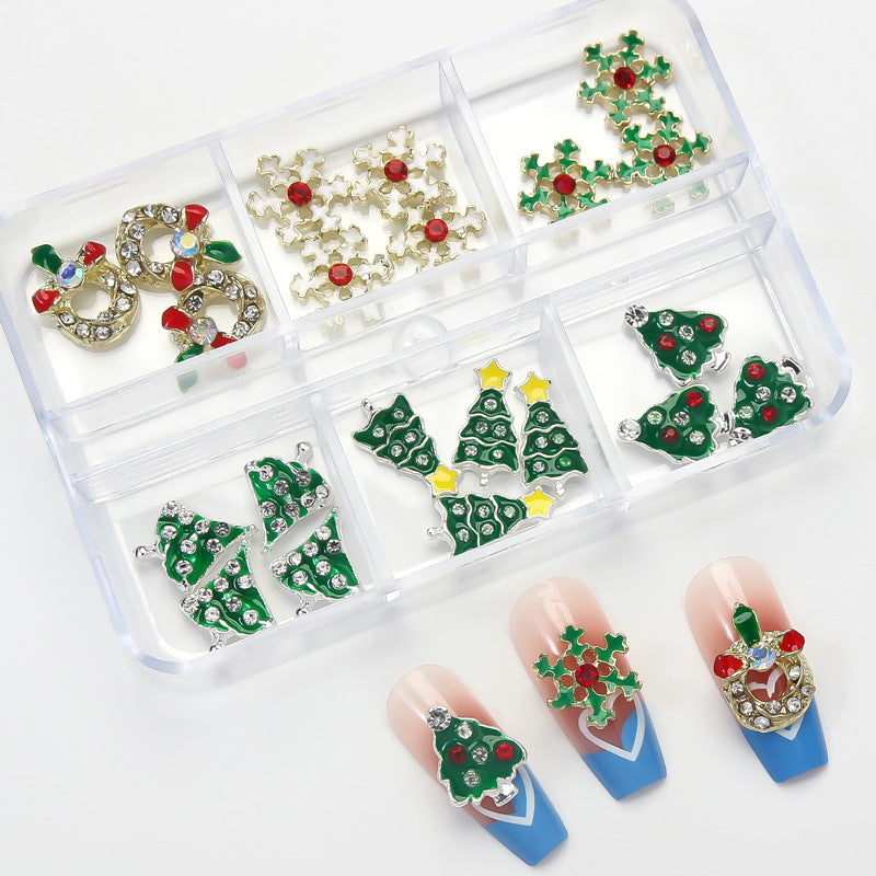 Nail Ornament Alloy Christmas Nail Crystal