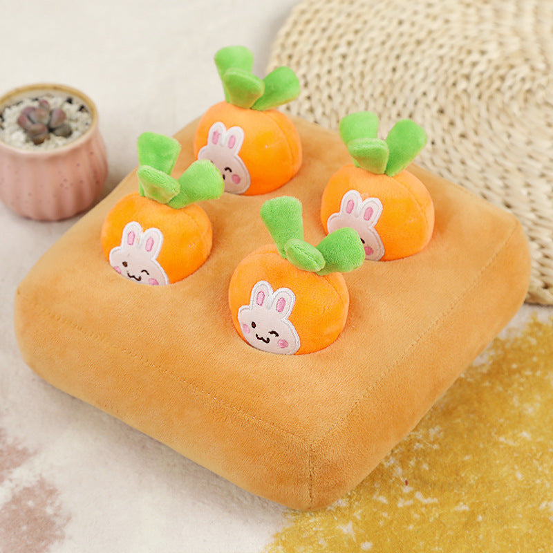 Carrot Pulling Doll Simulation Vegetable Field Plush Toy Pet Dog Cat Sniffing Toy Pet Products - Xmaker