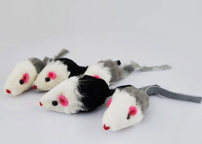 Cat toy cat fake mouse toy tiantian cat rabbit skin mouse (5 packs) funny cat toy - Xmaker