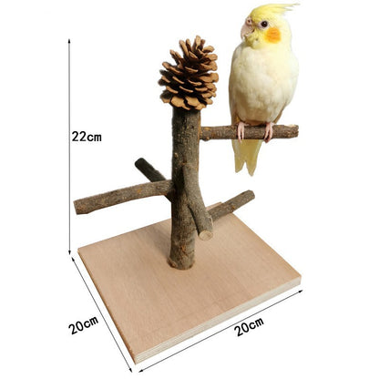 Solid Wood Parrot Station Frame Training Bird Shelf Parrot Toys - Xmaker