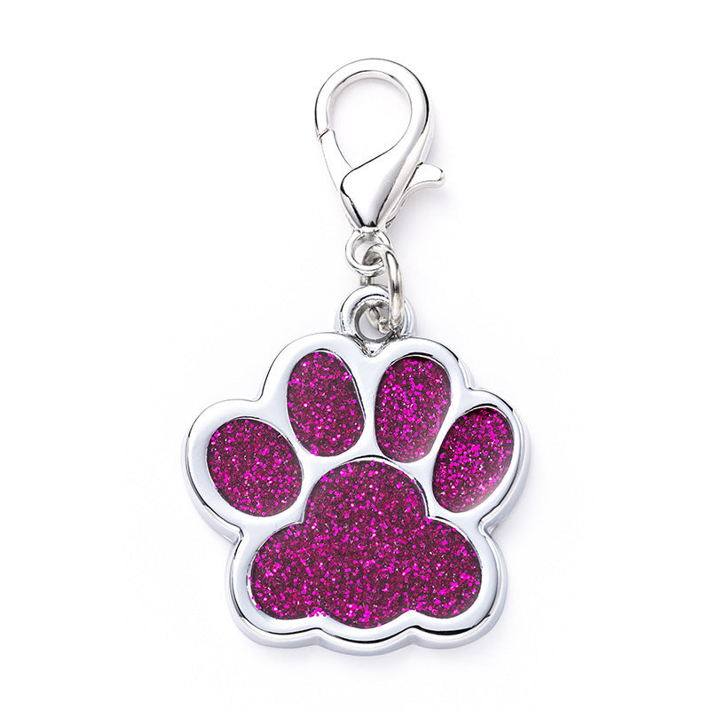 Zinc Alloy Metal Pet Tag Zinc Alloy Identity Brand Glitter Footprint Engraving Dog Tag - Xmaker