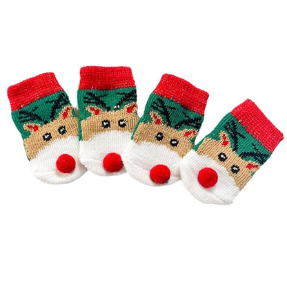 Christmas Pet Dog Socks Santa Claus Elk - Xmaker