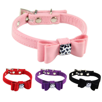 Dog collar made of flannelette with bow tie - Xmaker