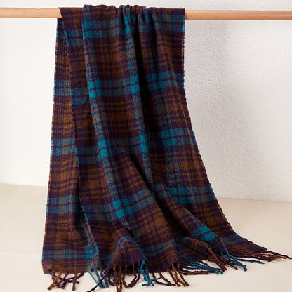 New Complex Plaid Scarf Thickened Autumn And Winter Soft Scarf - xmaker.ai