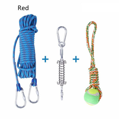 Outdoor Funny Dog Toy Stainless Steel Spring Suspension Cotton String Households Outdoor Toy Training - Xmaker