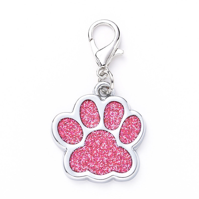 Zinc Alloy Metal Pet Tag Zinc Alloy Identity Brand Glitter Footprint Engraving Dog Tag - Xmaker