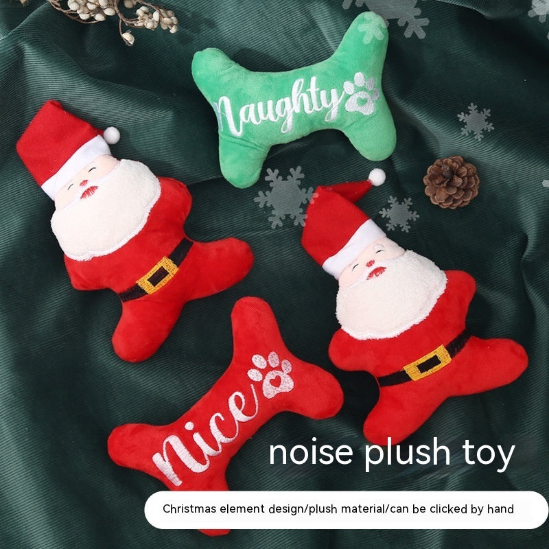 Christmas Dog Plush Sounding Puppy Pets Toy Santa Claus Decorations - Xmaker