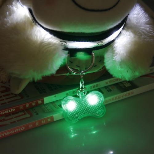 LED Dog Bone Shape ID Tag Pet Safety Collar Pendant - Xmaker