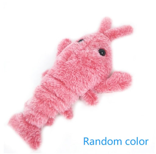 Pet Toys Electric Jumping Shrimp USB Charging Simulation Lobster Funny Cat Plush Pets Toy - Xmaker