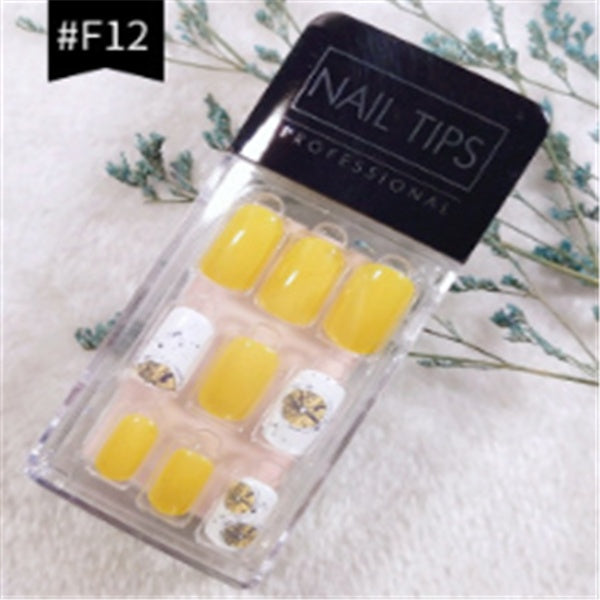 Press on False Nails with Gems Medium Length