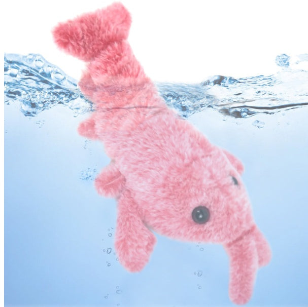 Pet Toys Electric Jumping Shrimp USB Charging Simulation Lobster Funny Cat Plush Pets Toy - Xmaker