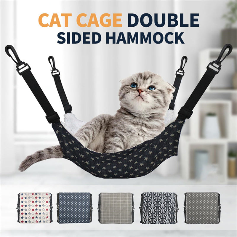 Lamb Fleece Cat Hanging Beds Pets Cage Hammock Bed - Xmaker