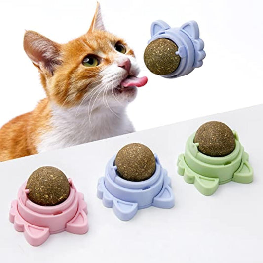 Catnip Balls That Stick On Wall Catnip Balls For Cat Catnip Toys For Cats Healthy Kitty Teeth Cleaning Dental Chew Toys Cat Wall Treats - Xmaker