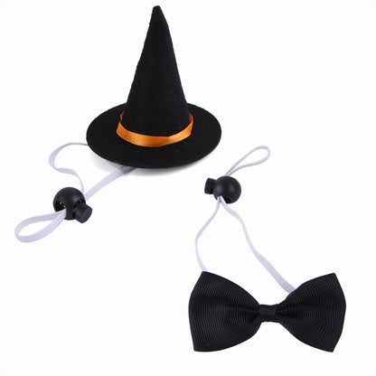 Halloween Pet Suit Wizard Hat Bow Tie - Xmaker