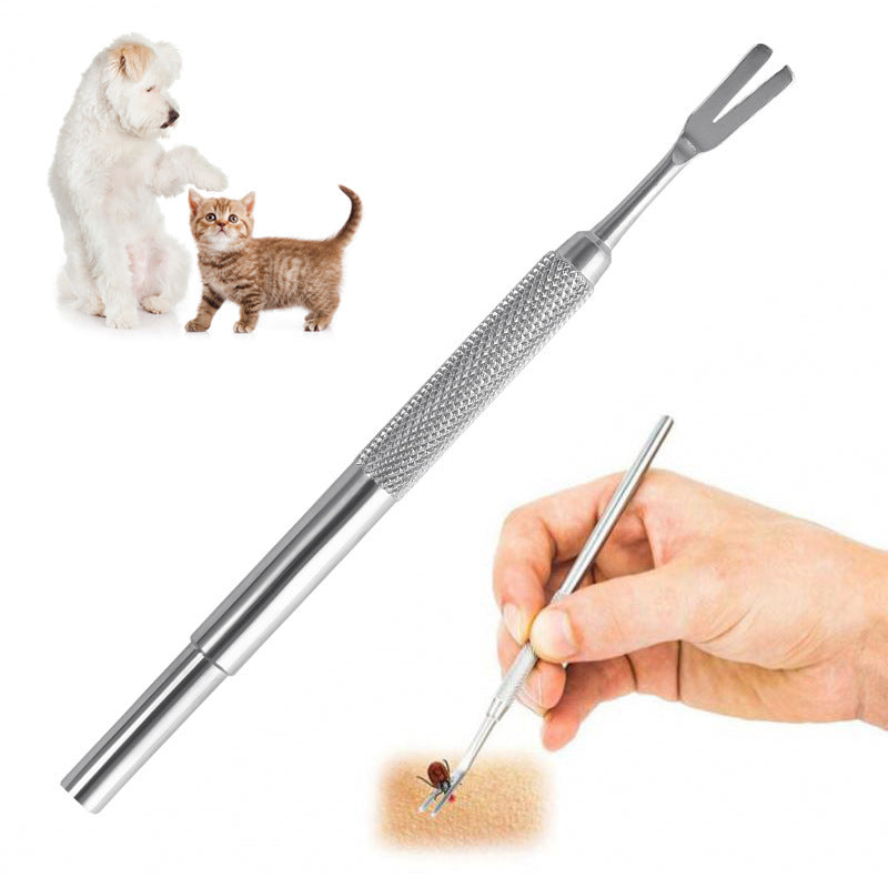 Stainless Steel Tick Tweezers Professional Quick Tick Removal Tool For Cat Dog Pet Supplies Tick Removal - Xmaker