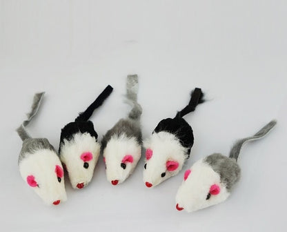 Cat toy cat fake mouse toy tiantian cat rabbit skin mouse (5 packs) funny cat toy - Xmaker