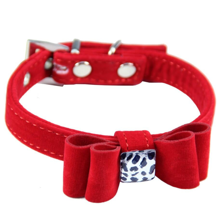 Dog collar made of flannelette with bow tie - Xmaker