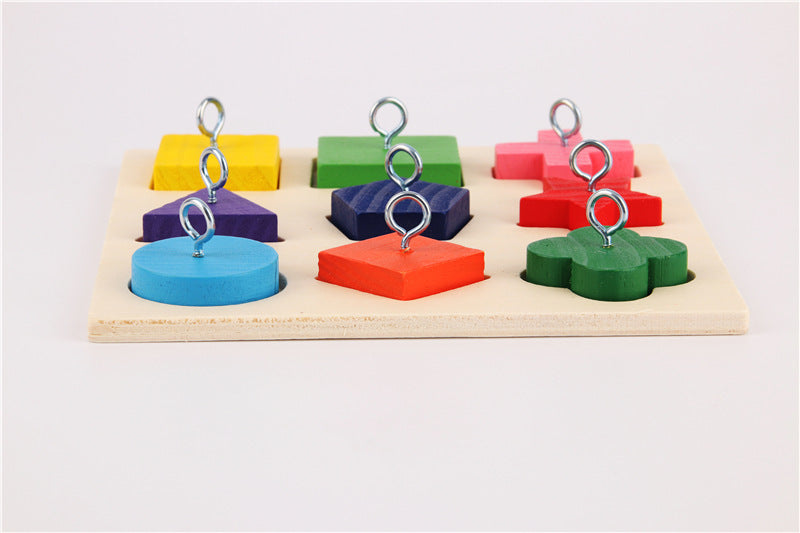 Parrot Training Toy 9 Color Wooden Blocks - Xmaker