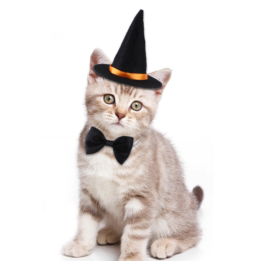 Halloween Pet Suit Wizard Hat Bow Tie - Xmaker