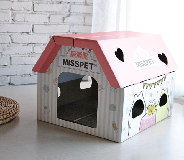 coffee house cat scratch board cat litter cat toy corrugated paper cat house sharpener - Xmaker