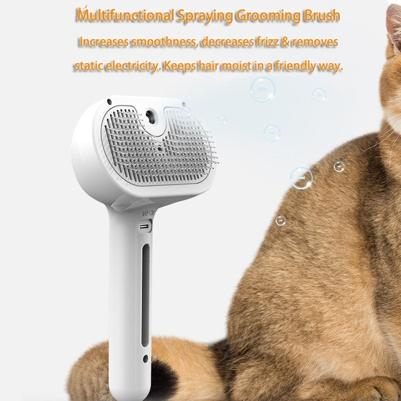 Pet Comb Self Cleaning Pets Hair Remover Brush For Dogs Grooming Tools Dematting Comb Built-in Mist Humidifier Pet Products - Xmaker