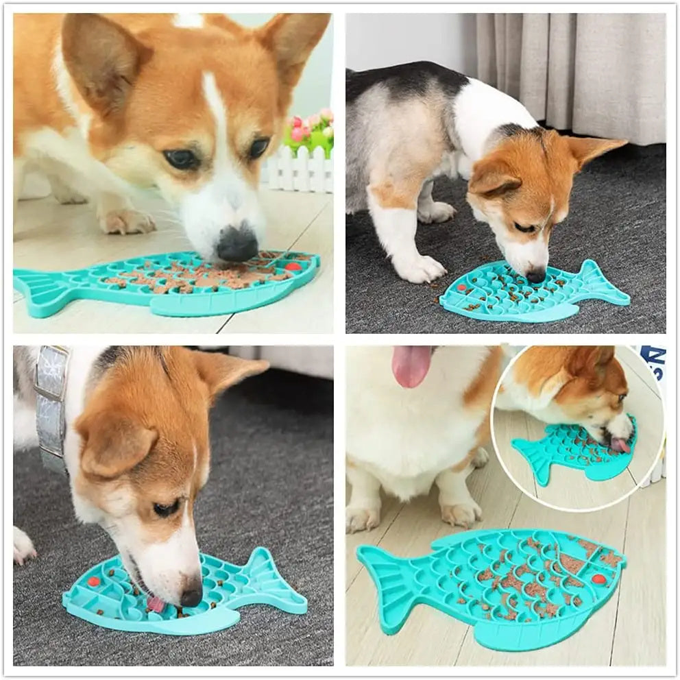 Silicone Lick Mat For Pet Dogs Slow Food Plate Rice Bowl For Small Medium Dog Anti Gulping Choking Feeder Puppy Treat Dispenser - Xmaker