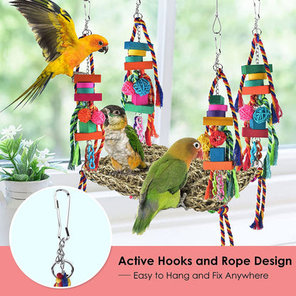 Parrot Toys Climbing Net Hammock Medium And Large Toy Bird Cage - Xmaker