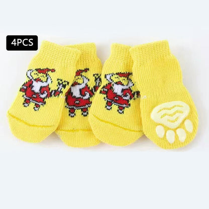 Christmas Pet Dog Socks Santa Claus Elk - Xmaker