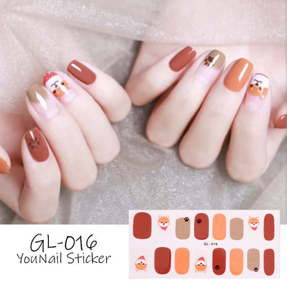 Bronzing Cat's Eye Letters Color Nail Polish Film Nail Stickers Full Stickers - Xmaker