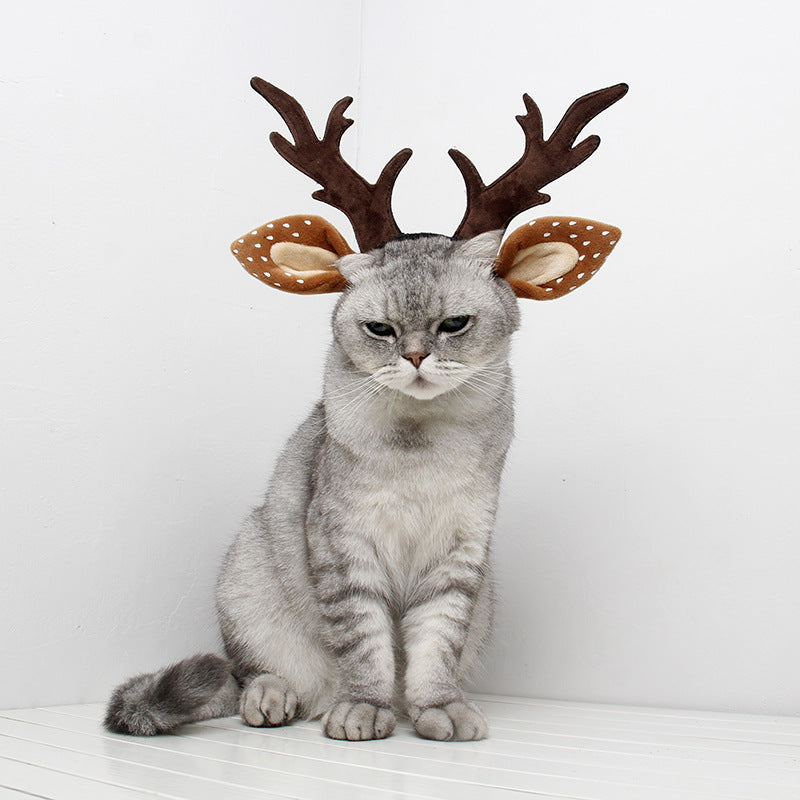 Cute Plush Pet Christmas Antler Headband - Xmaker