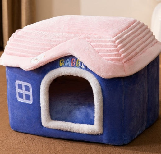 Foldable Dog House Pet Cat Bed Winter Dog Villa Sleep Kennel Removable Nest Warm Enclosed Cave Sofa Pets Supplies - Xmaker