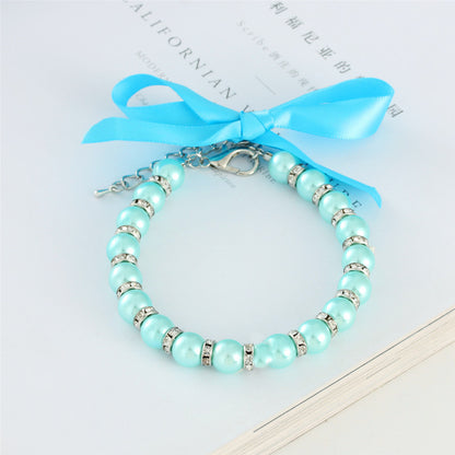 Striped Pearl Necklace Pet Collar - Xmaker